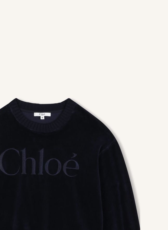 Sweat Velours Chloé Coton Bio | Bleu foncé