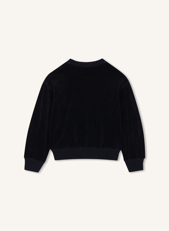 Sweat Velours Chloé Coton Bio | Bleu foncé