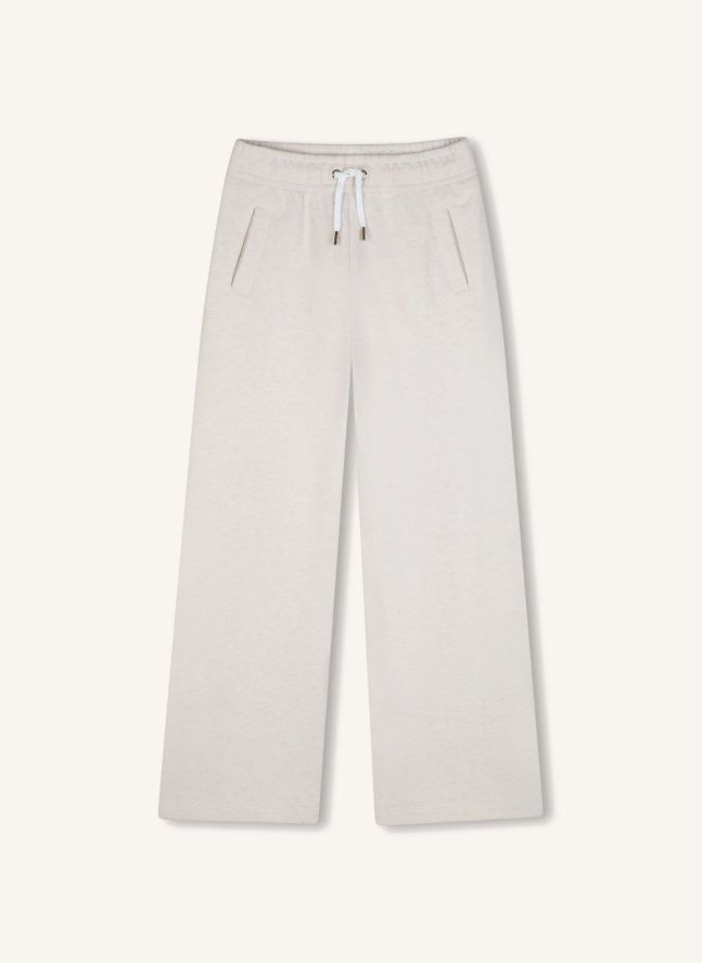 Pantalon Chiné Molleton Coton Bio | Ecru
