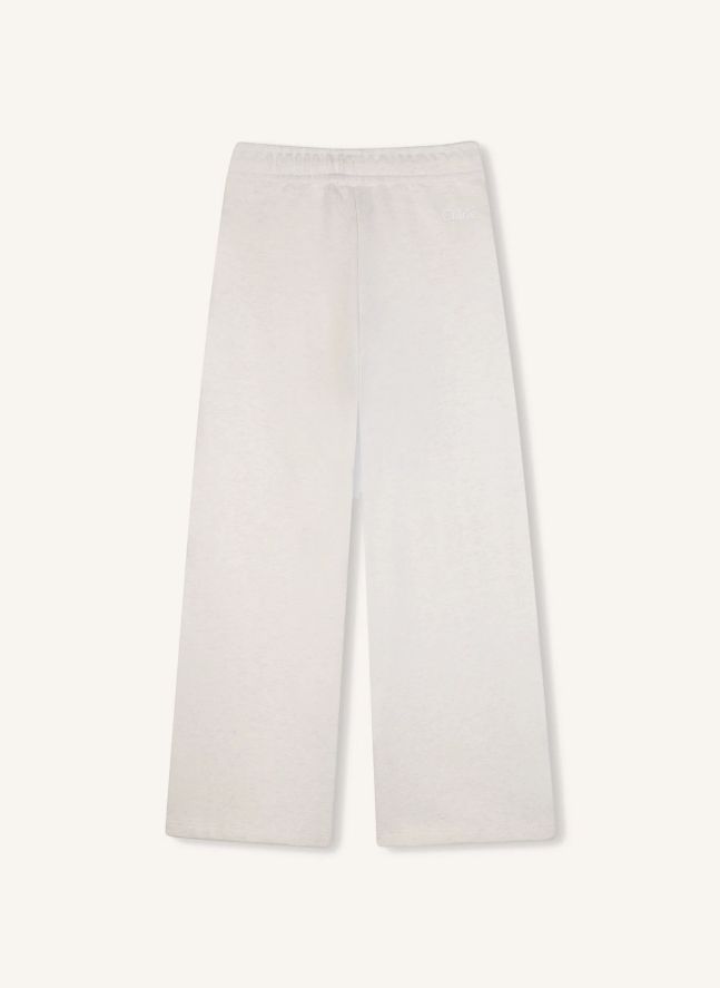 Pantalon Chiné Molleton Coton Bio | Ecru