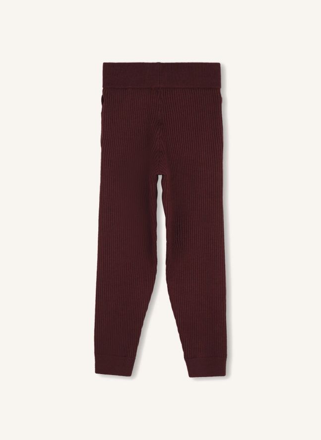 Pantalon Maille Coton Bio | Prune