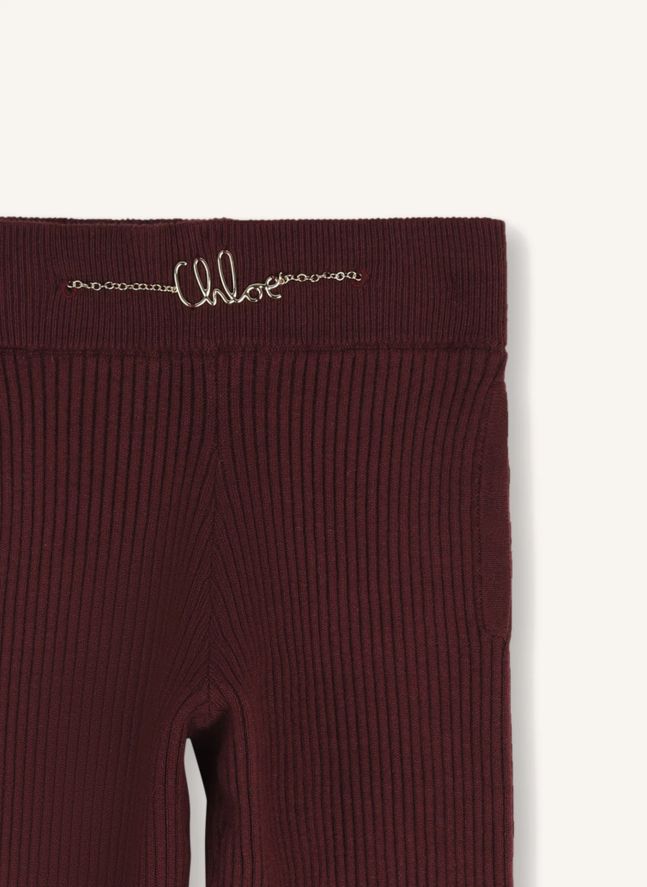 Pantalon Maille Coton Bio | Prune