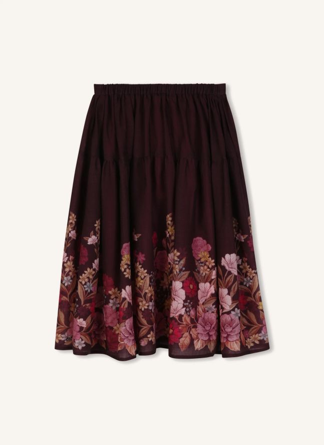 Fleurie Wool gauze skirt | Plum