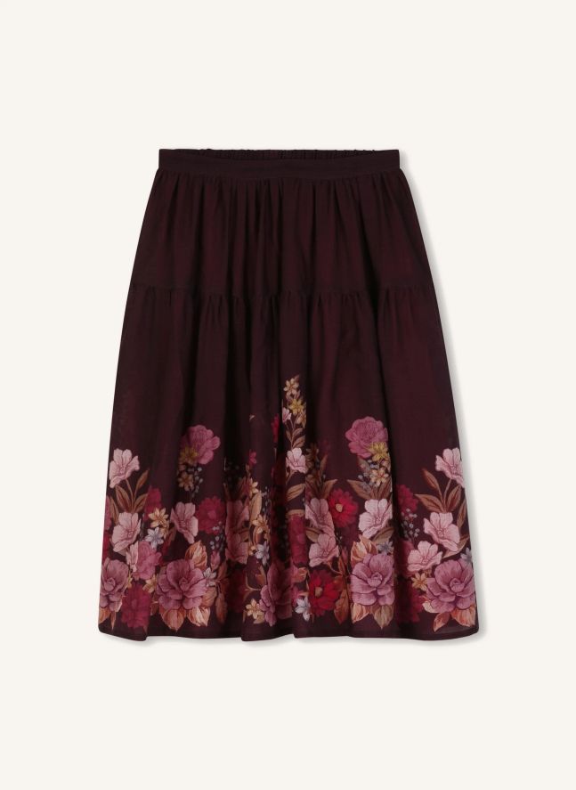 Fleurie Wool gauze skirt | Plum