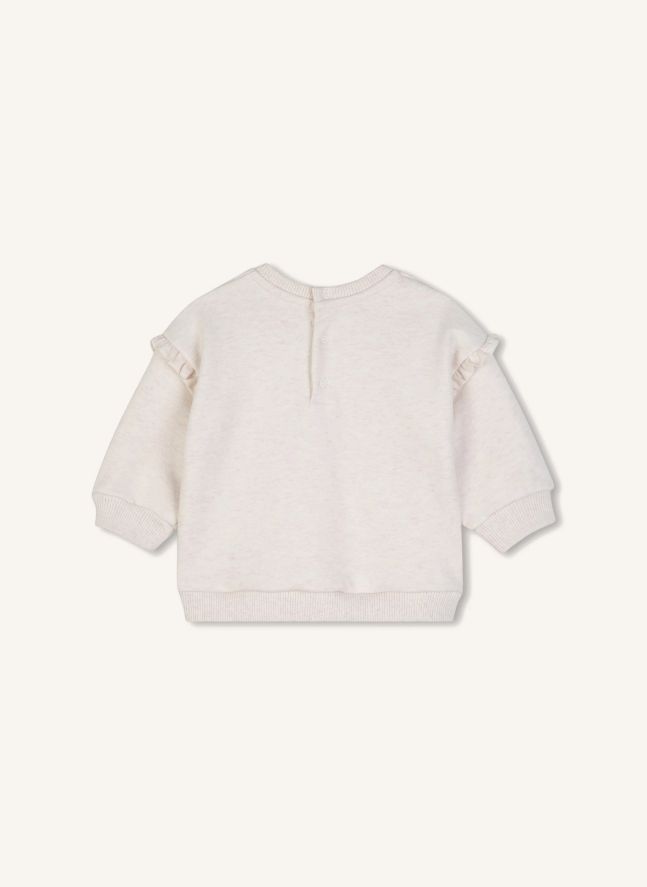Sweat Chiné Fleurs Coton Bio | Ecru