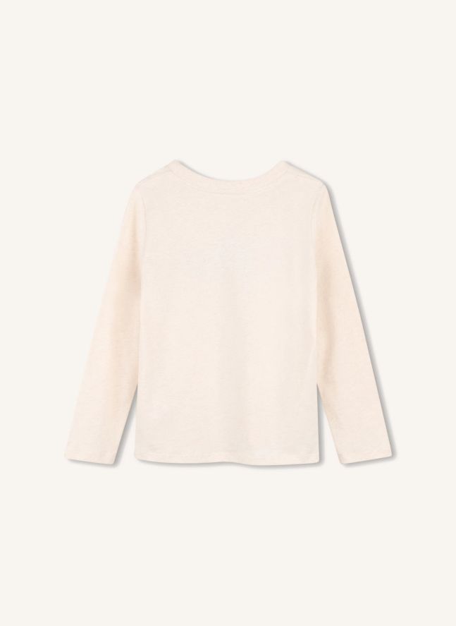 T-shirt Chiné Chloé Fleurs Coton Bio | Ecru