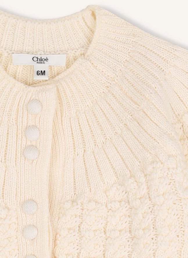 Cardigan Coton Bio Bébé | Craie