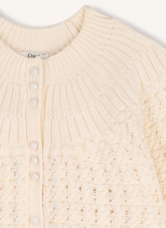 Cardigan Coton Bio | Craie