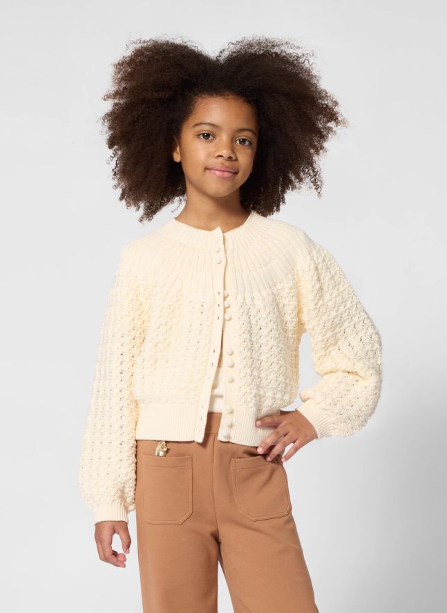 Cardigan Coton Bio | Craie