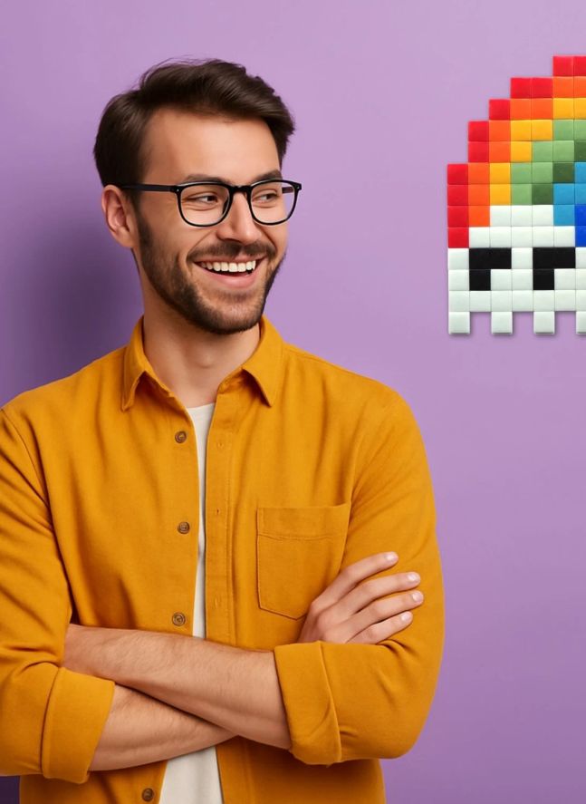Pixel Art Kit fosforescente - Arco iris en la oscuridad