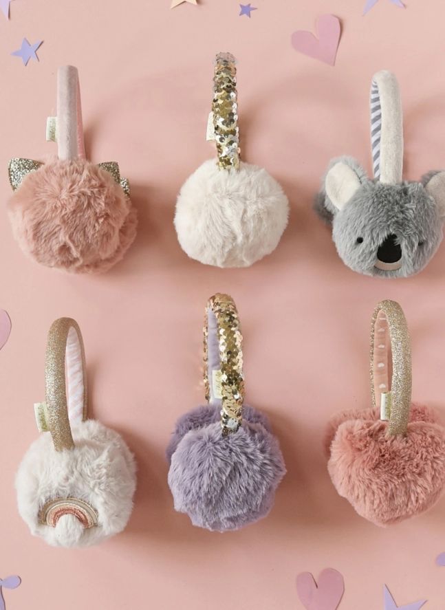 Sequins ear muffs | Ivory