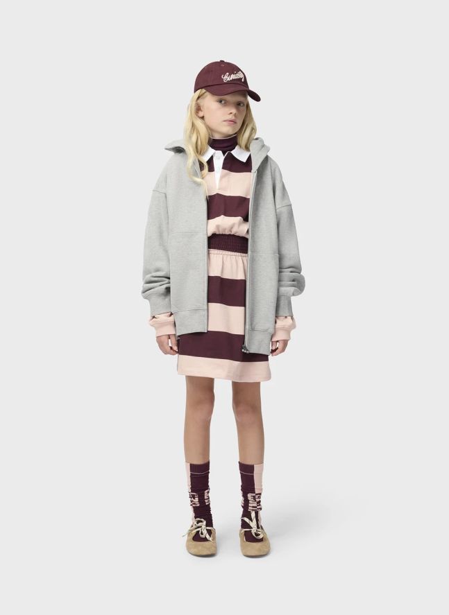 Robe Polo Carlott Rayée Coton Bio | Marron