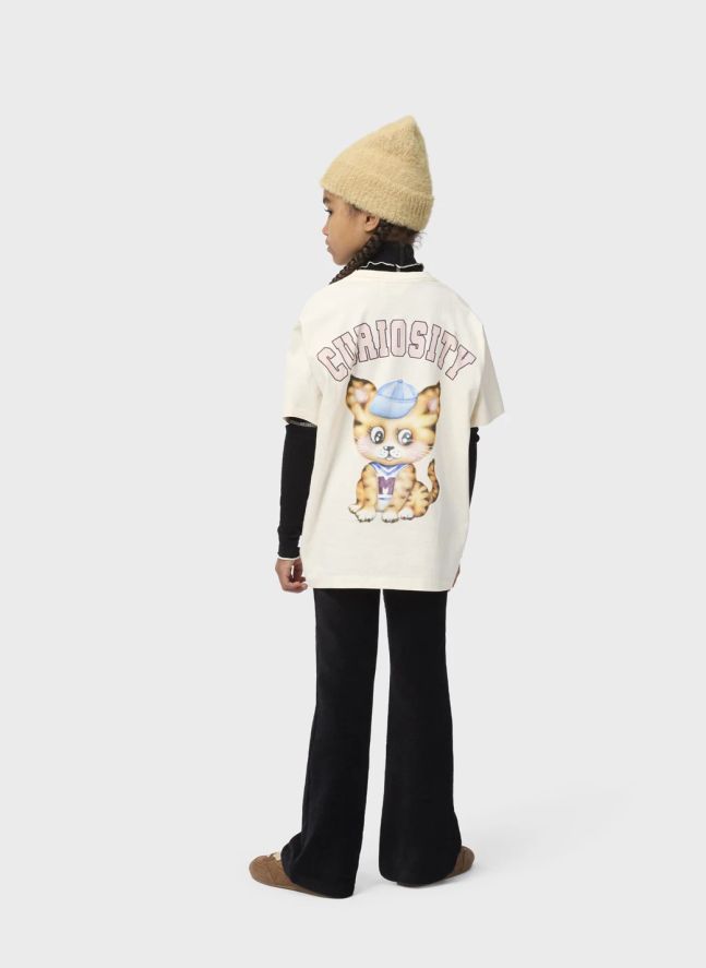 T-shirt Riley Curiosity Tigre Coton Bio | Blanc