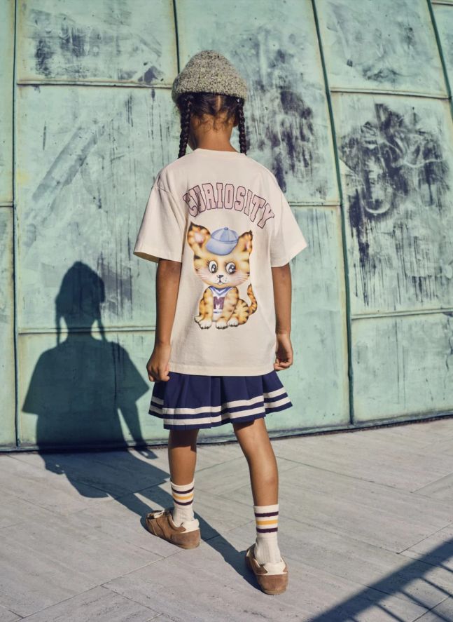 T-shirt Riley Curiosity Tigre Coton Bio | Blanc