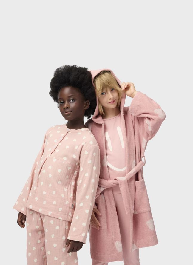 Pyjama Lue Smiley Coton Bio | Rose poudré