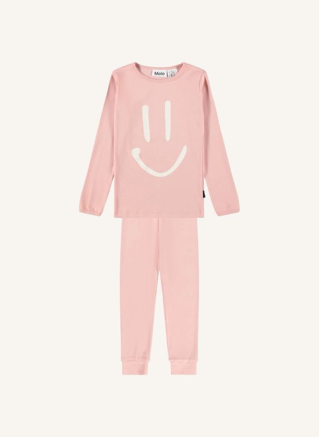 Pyjama Lue Smiley Coton Bio | Rose poudré