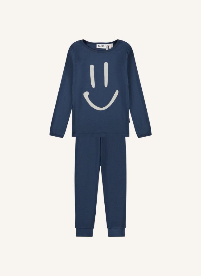 Pyjama Lue Smiley Coton Bio | Bleu marine