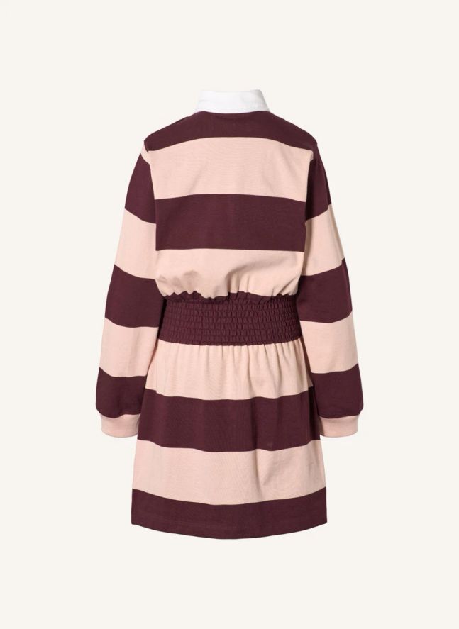 Robe Polo Carlott Rayée Coton Bio | Marron