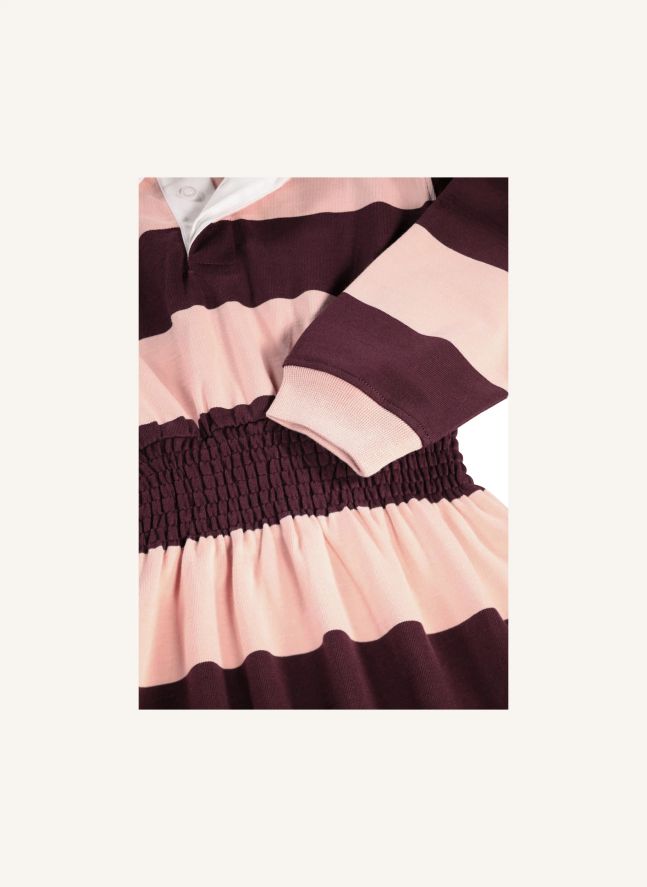 Robe Polo Carlott Rayée Coton Bio | Marron
