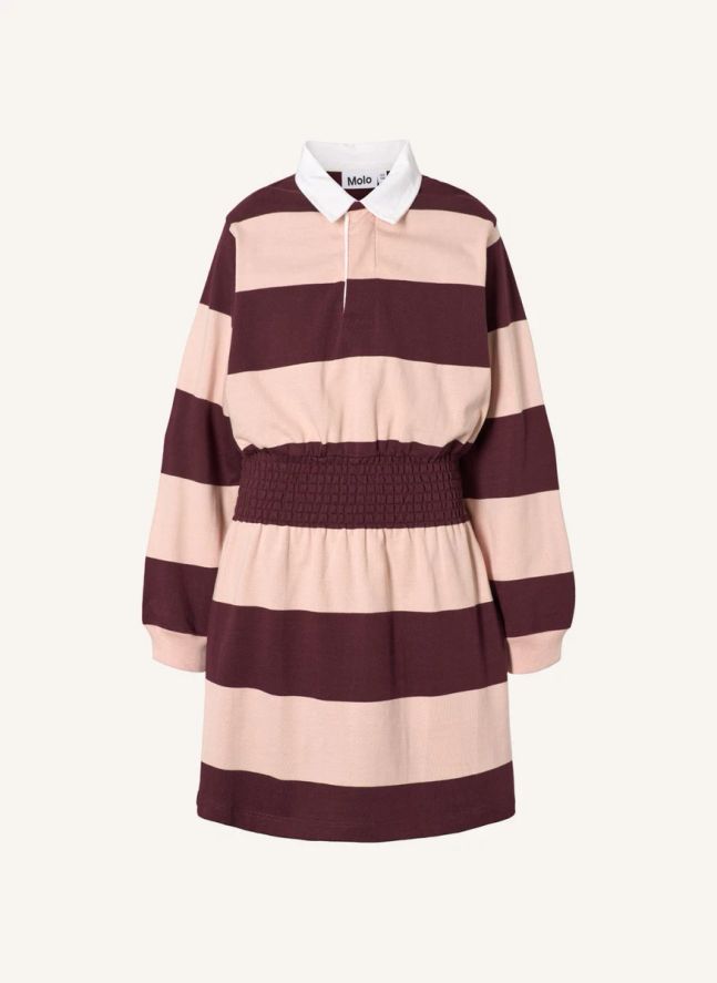 Robe Polo Carlott Rayée Coton Bio | Marron