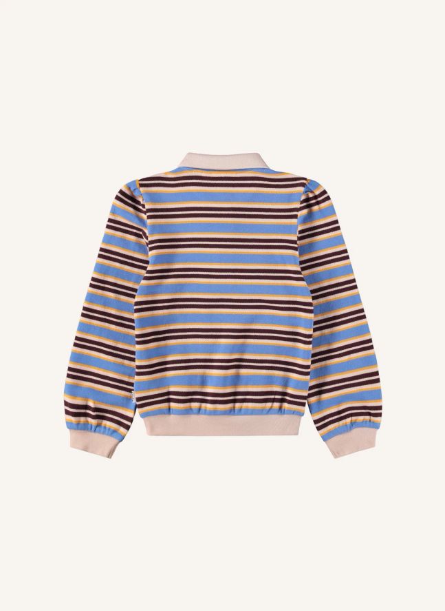 Polo Ravi Rayé Coton Bio | Bleu Clair