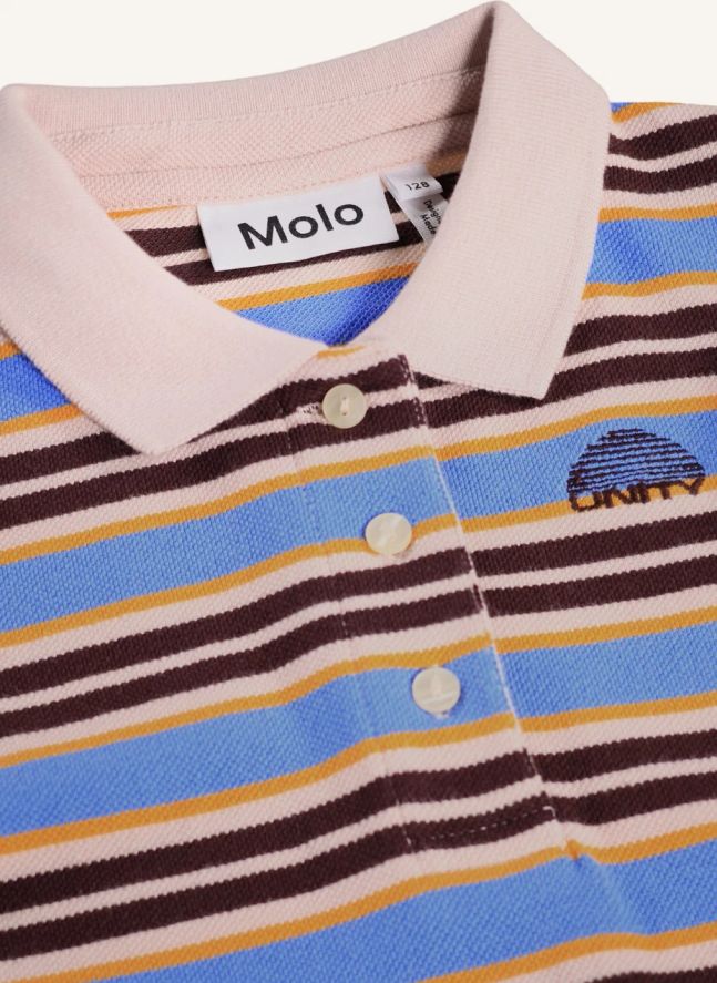 Polo Ravi Rayé Coton Bio | Bleu Clair