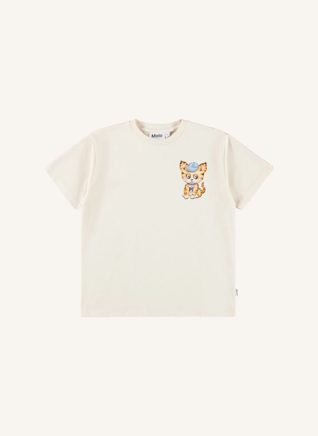 T-shirt Riley Curiosity Tigre Coton Bio | Blanc