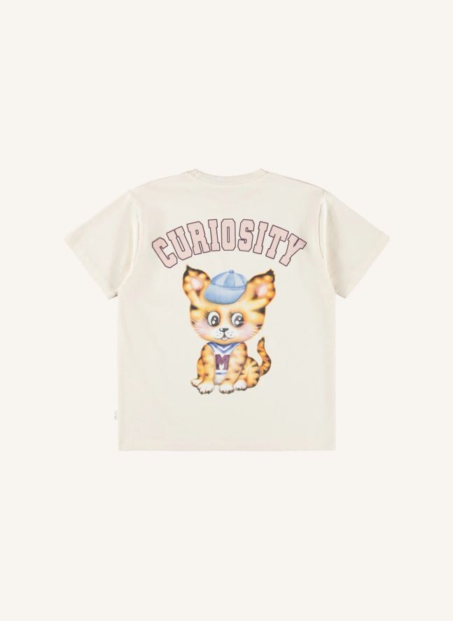 T-shirt Riley Curiosity Tigre Coton Bio | Blanc