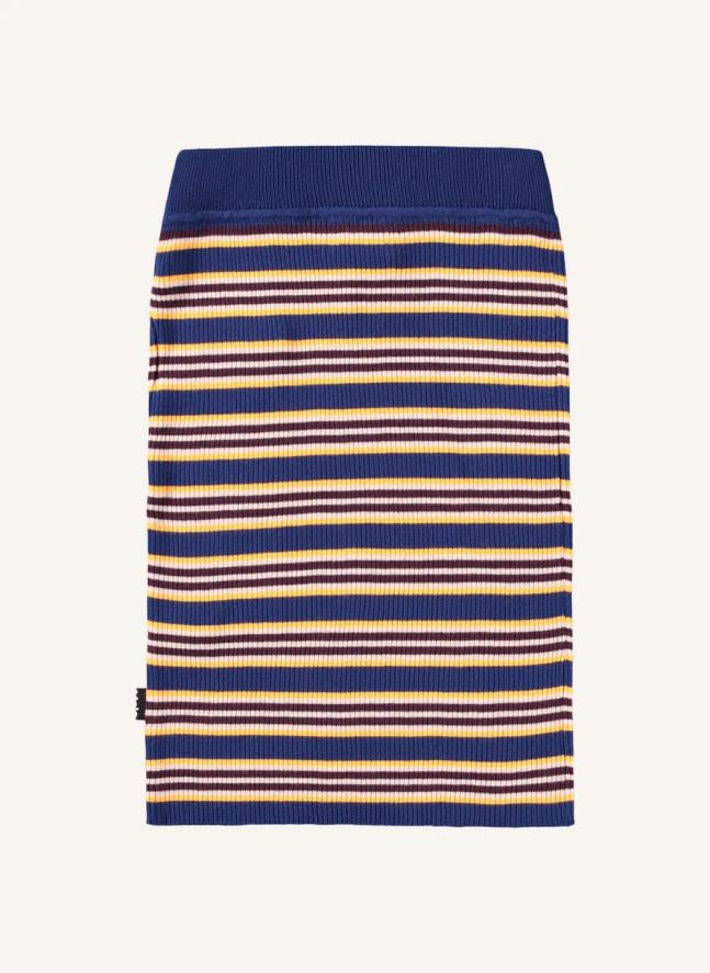 Jupe Benitta Rayée Coton Bio | Bleu marine