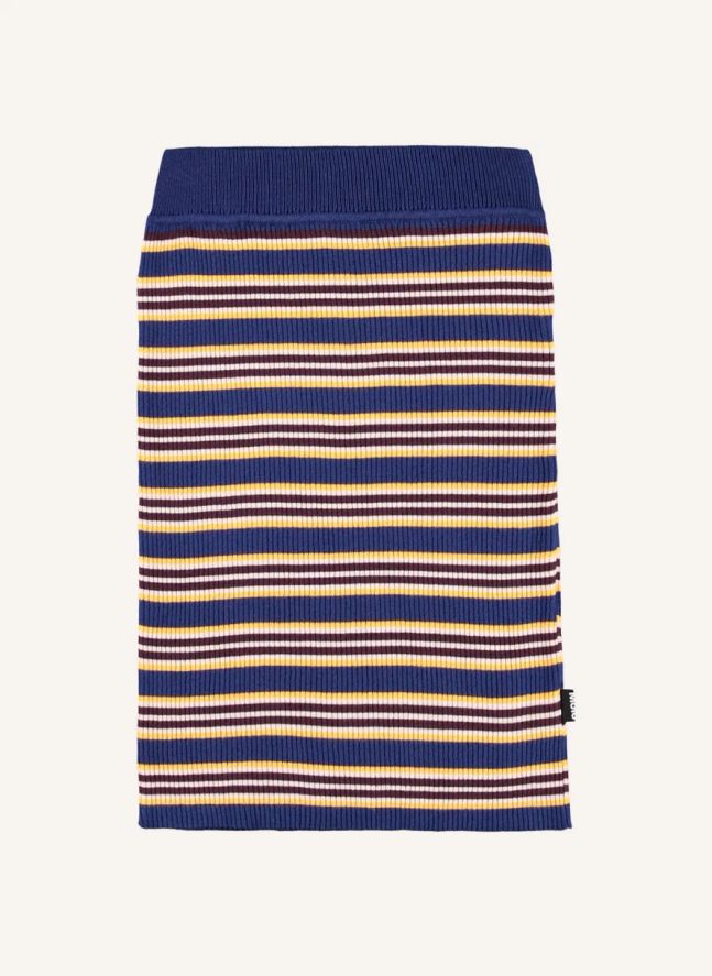 Jupe Benitta Rayée Coton Bio | Bleu marine