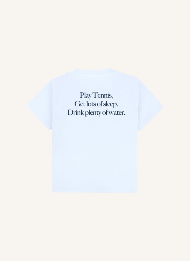 T-shirt Play Tennis Coton Recyclé | Bleu ciel