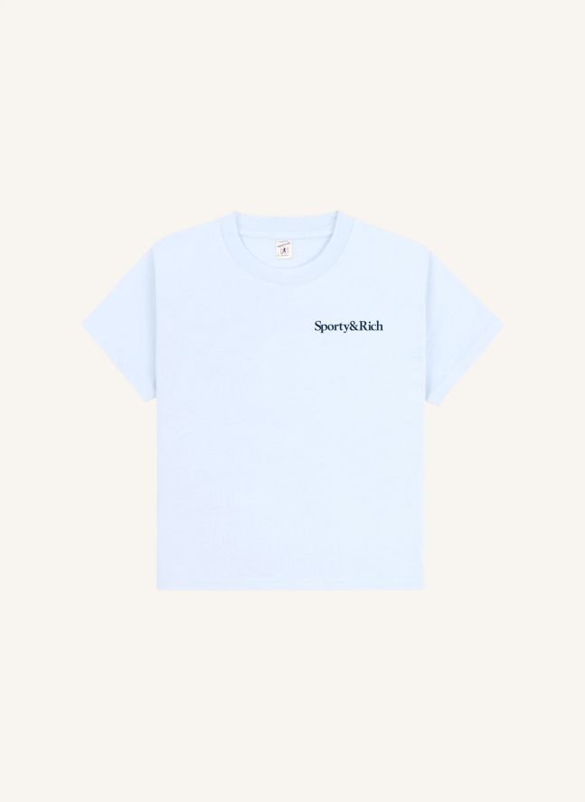 T-shirt Play Tennis Coton Recyclé | Bleu ciel