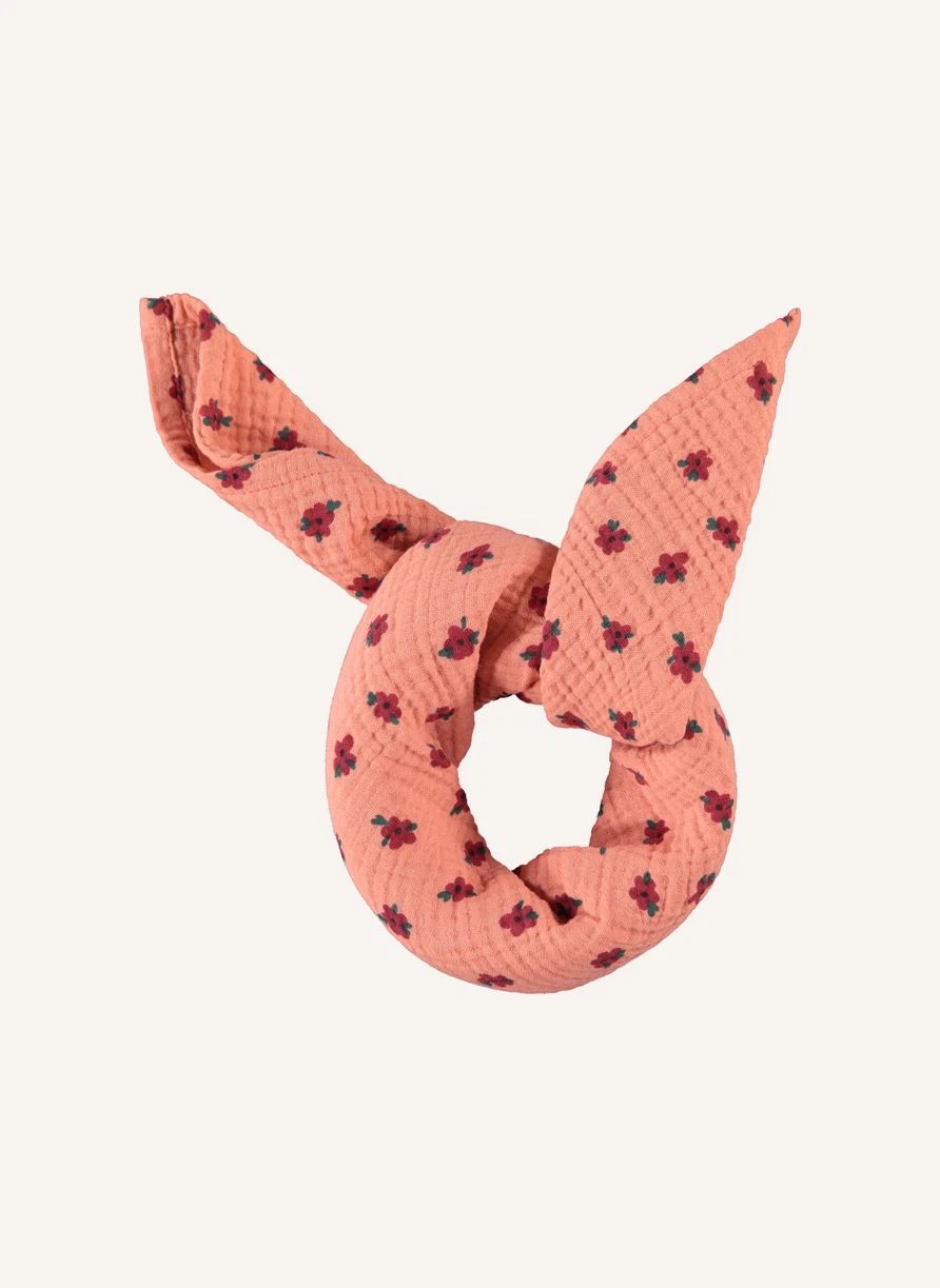 Bandana Fleuri Coton Bio | Corail- Image produit n°0