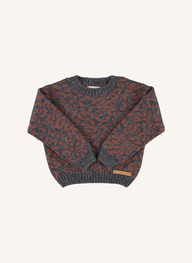 Pull Léopard | Gris anthracite