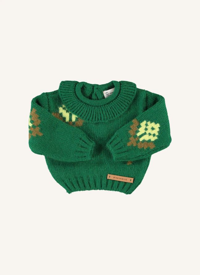 Pull Fleuri | Vert