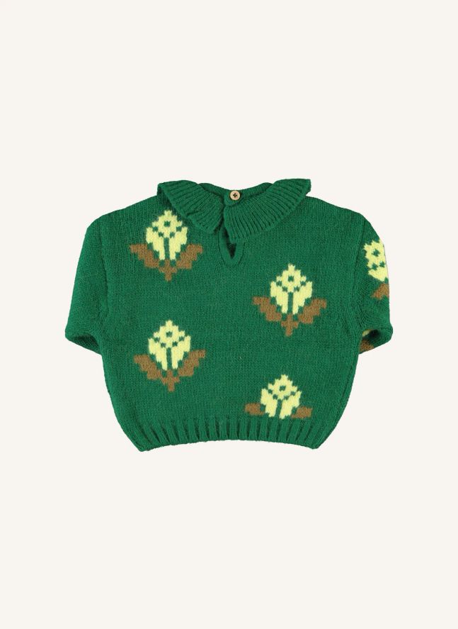 Pull Fleuri | Vert