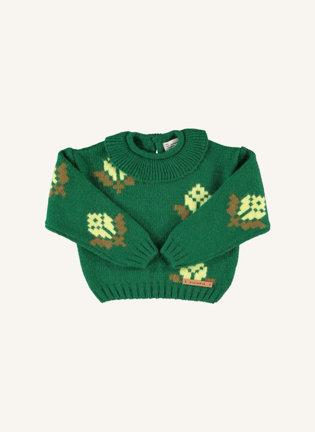 Pull Fleuri | Vert