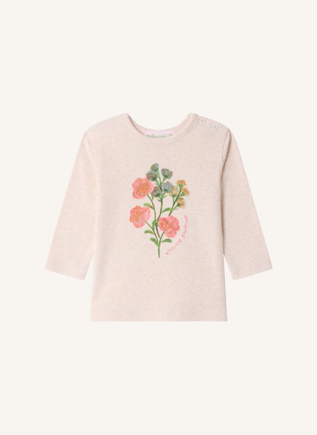 T-shirt Tahsina Bouquet de Fleurs Coton Bio | Beige