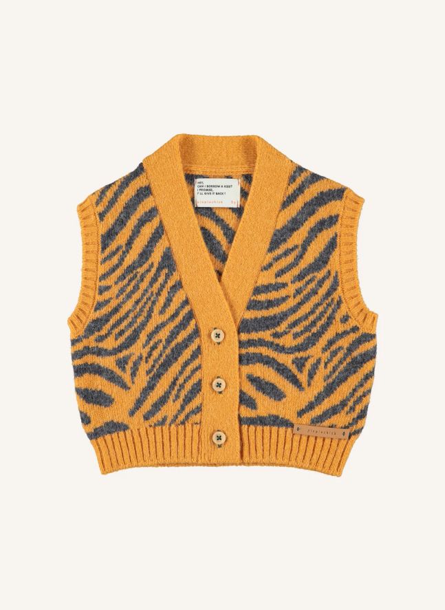 Gilet Sans Manches Zèbre | Orange
