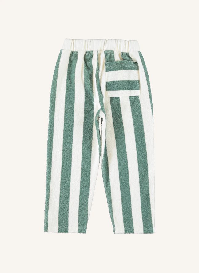 Pantalon Rayé Eponge Coton Bio | Ecru