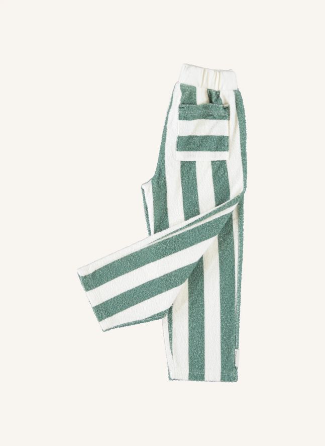 Pantalon Rayé Eponge Coton Bio | Ecru
