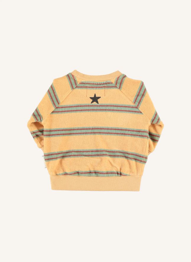 Sweat Rayé Eponge Coton Bio | Jaune