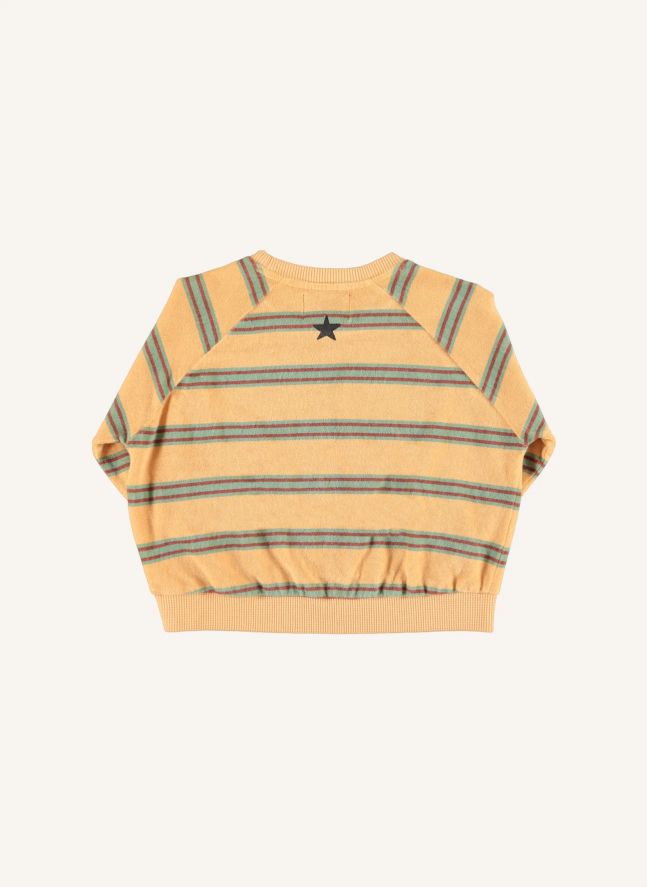 Sweat Rayé Eponge Coton Bio | Jaune