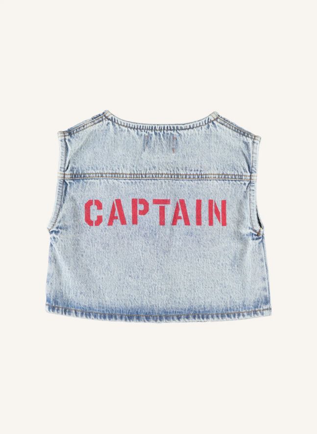 Veste Sans Manches Captain Denim | Bleu Clair