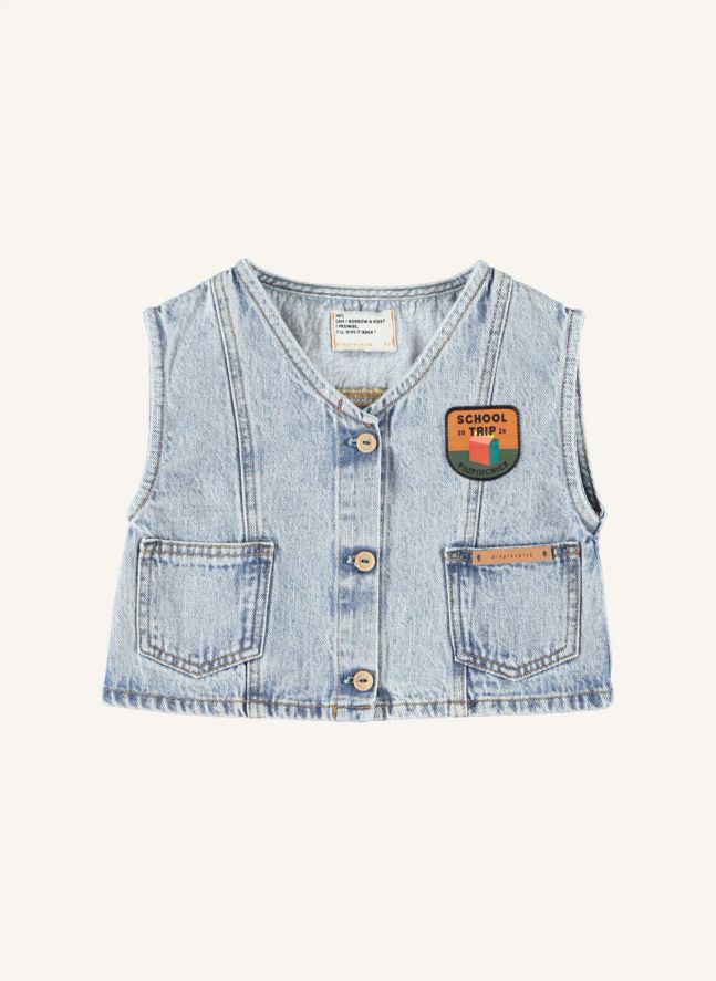Veste Sans Manches Captain Denim | Bleu Clair