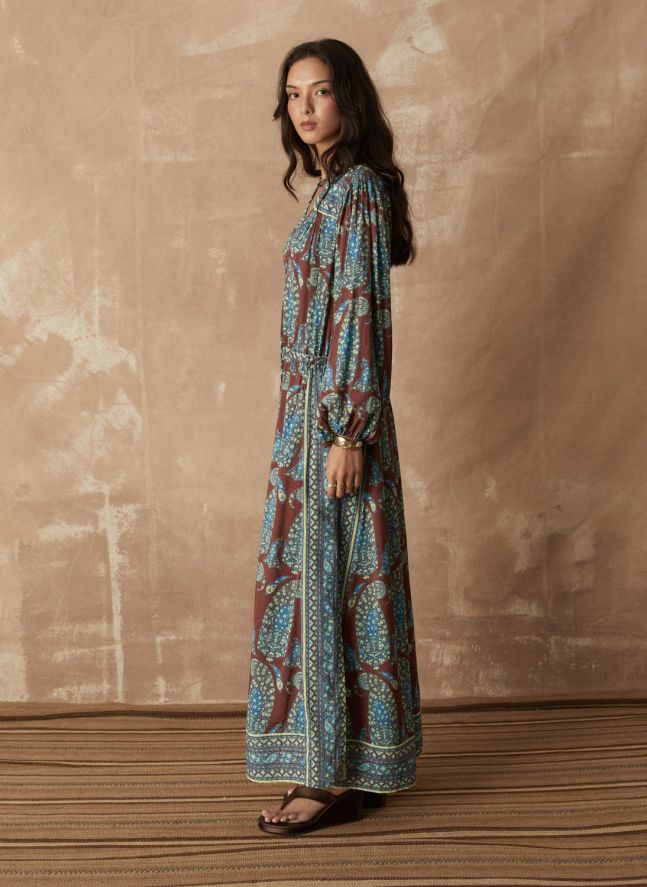 Robe Calico Smock Coton | Chocolat