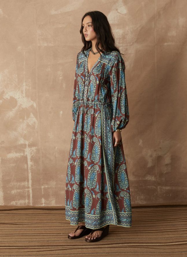 Robe Calico Smock Coton | Chocolat