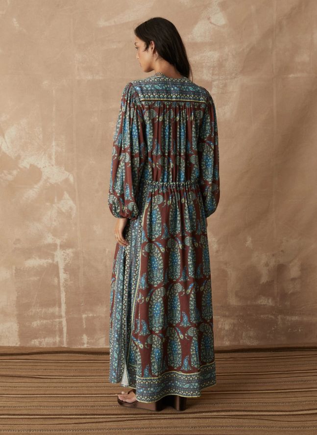 Robe Calico Smock Coton | Chocolat