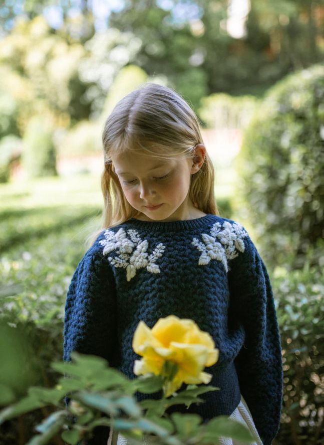 Pull Brodé Stefania | Bleu marine