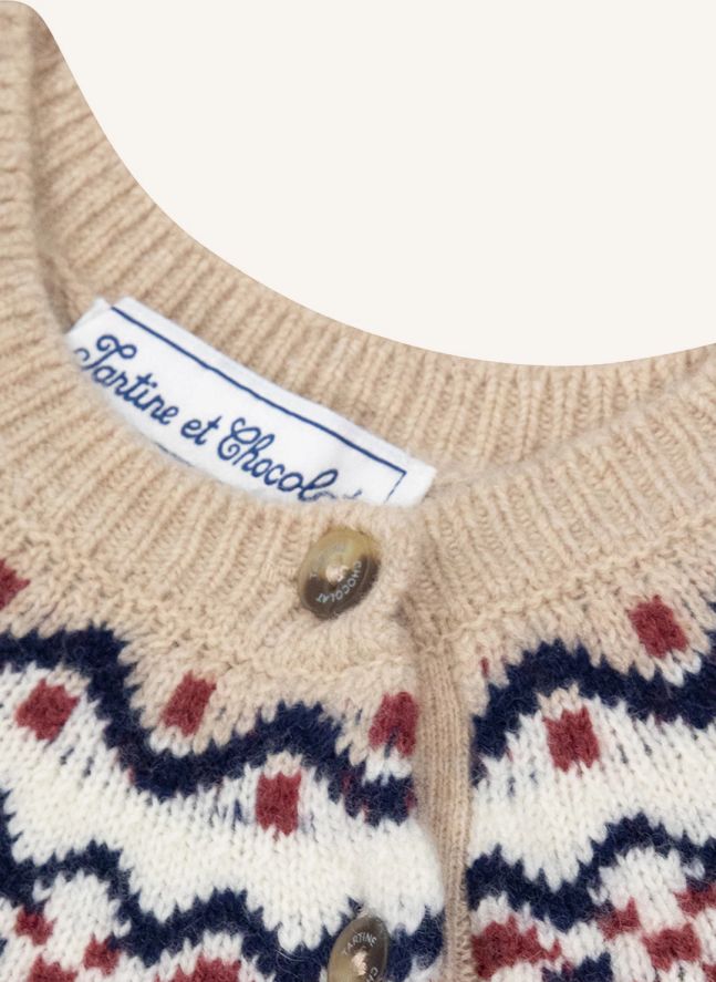 Pull Jacquard Hivernal Laine Bébé | Sable